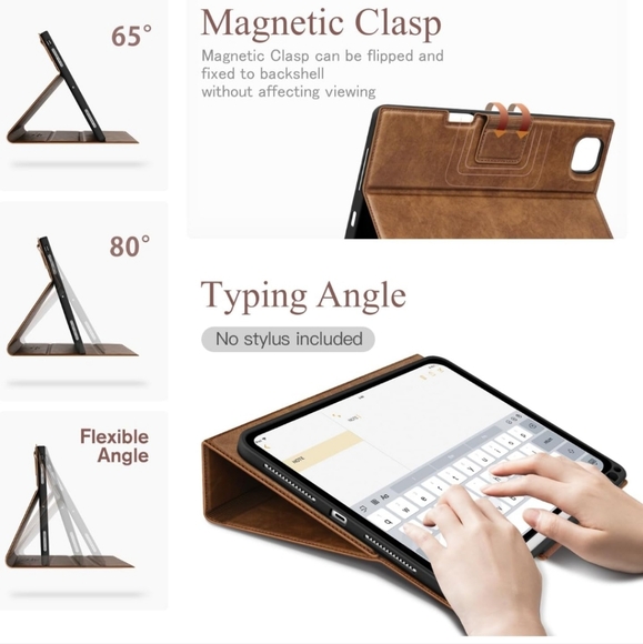 iPad Pro 11 Inch Case 2024 M4, Premium Vegan Leather - Picture 3 of 7